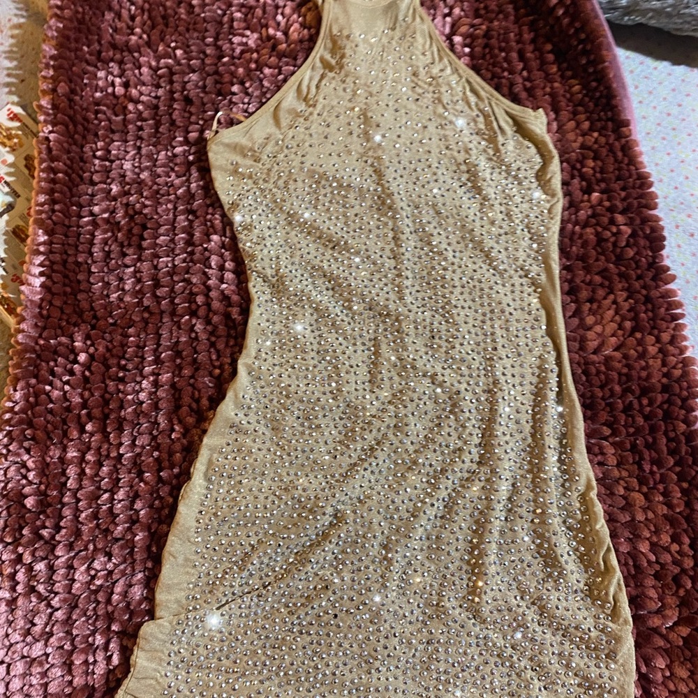 Tan short party dress